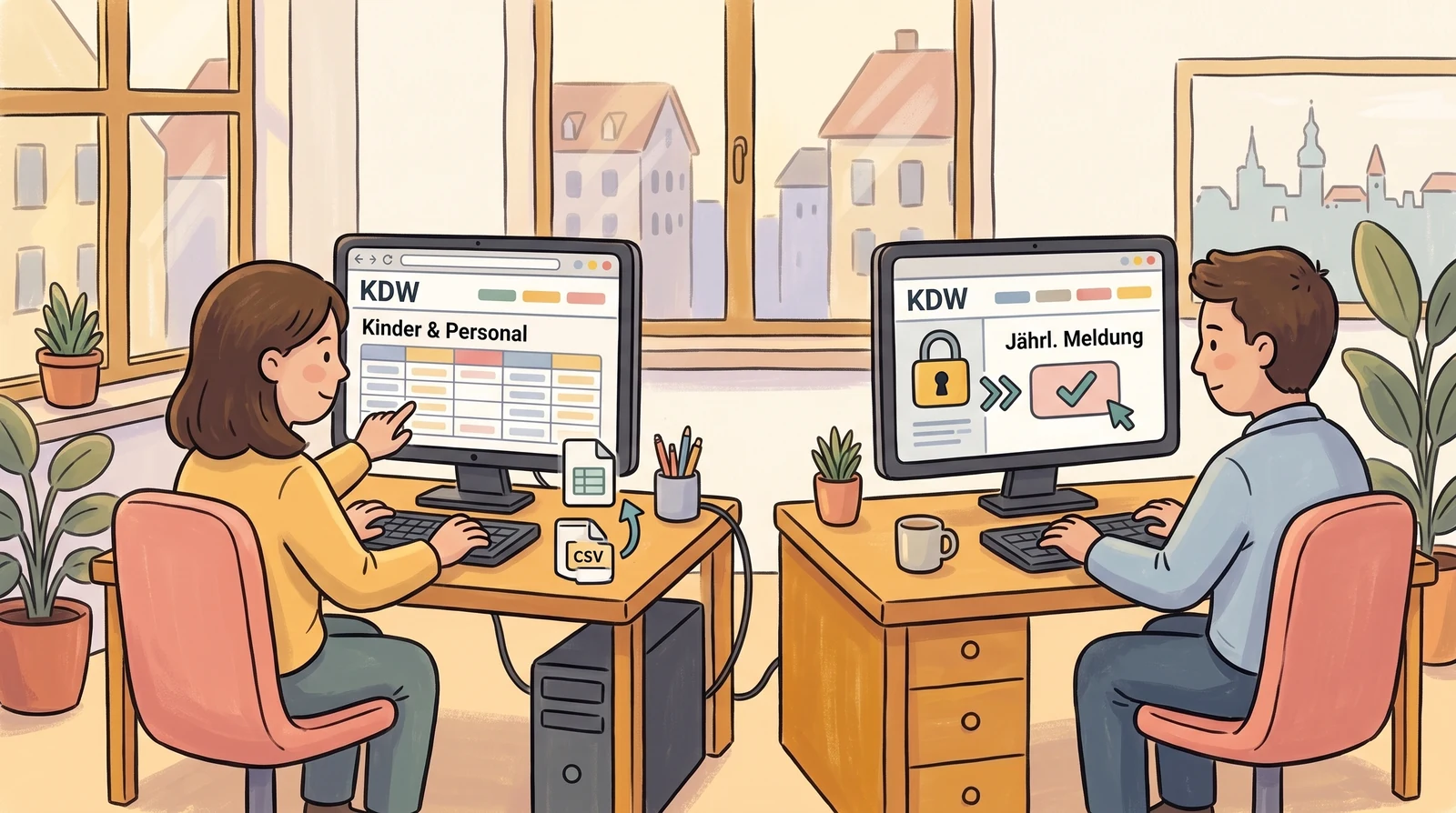 Illustration des Träger-Reportings in Baden-Württemberg